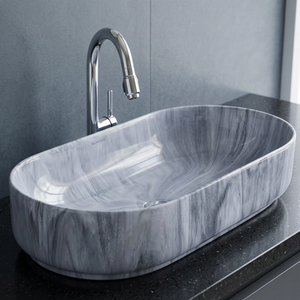 Commercial Rectangular Ceramic Countertop Wash Basin Single Hole Porcelain Bathroom Vanity Sink Bowl - Product Image 3