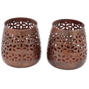 Support de bougie votive en fer doré de style nordique, coupe-flamme en métal antique à motifs floraux pour hôtels de luxe, spas et décoration de chambres modernes - Product Image 3