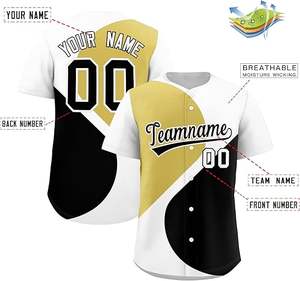 Camiseta de Béisbol Sublimada Personalizada de Alta Calidad al Por Mayor, Entrega Rápida, Camiseta de Béisbol con Botones Completos en Arcoíris - Product Image 2