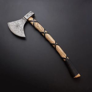 Hacha de Alta Calidad LEGACY BLADES, Forjada a Mano en Acero de Damasco, Grado Industrial, Mango de Madera Natural, Profesional para Partir Leña - Product Image 2