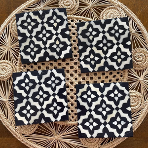 Bone Inlay Coaster Decorative Storage <b>Trinket</b> <b>Box</b> Blue White Inlay Design Decorative Coaster Hot sale - Product Image 6