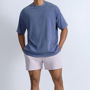 Camiseta de Verano 2026 para Hombre, Lavado Ácido, Ajuste Holgado, Estilo Casual Transfronterizo, Manga Corta, Color Sólido con Patrón 3D, 250g - Product Image 3