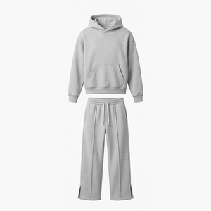Ensemble survêtement homme molletonné 100% coton 400g, coupe oversize, respirant, avec logo personnalisé, idéal pour l'hiver - Product Image 4
