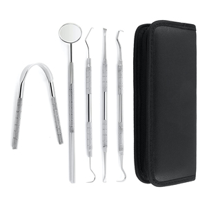 Kit d'hygiène dentaire professionnel en métal et acier, cure-dents, fil dentaire, cure-dents à picots, outils de nettoyage des gencives, ensemble de soins bucco-dentaires - Product Image 1