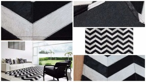 Alfombra de retales de cuero de tono tierra cálido, alfombra rectangular hecha a mano para decoración rústica para sala de estar y comedor - Product Image 3