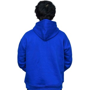เสื้อฮู้ดดี้และเสื้อสเวตเชิ้ตผู้ชาย ผ้าฝ้าย 100% สีน้ำเงินโคบอลต์ ทรงหลวม สไตล์ลำลอง สตรีทแวร์ แฟชั่นสวมใส่สบาย - Product Image 4