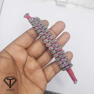 กำไลข้อมือเพชรแบบฝัง 14k ทองคำแท้ VVS1 รับรองโดย IGI งานแฮนด์เมด ดีไซน์เนอร์จิวเวลรี่สำหรับผู้หญิง - Product Image 1