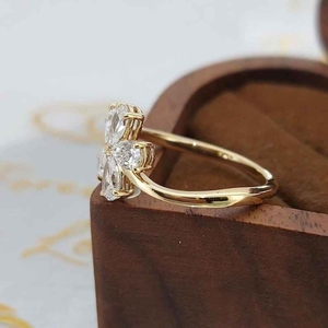 Superbe Bague Diamant Jaune Très Vendue Or Massif 14K 1 Carat Taille Poire Diamant de Laboratoire Certifié IGI VVS2 Bijou Vintage Cadeau OEM - Product Image 3