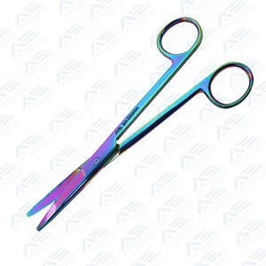 กรรไกรผ่าตัดทางการแพทย์คุณภาพสูง เครื่องมือแพทย์ยอดนิยม กรรไกรมายโอแบบตรง หลายสีเคลือบผิว - Product Image 2