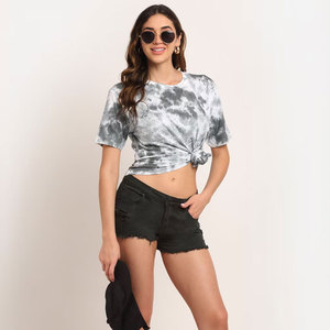 Camiseta de Mujer para Adolescentes, Estilo Urbano, Tejido Jersey Transpirable, Diseño con Logotipo Tie Dye - Product Image 1