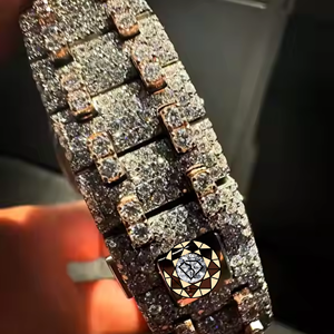 Reloj Clásico Cuadrado con Diamantes VVS Moissanite, Estilo Hip Hop, Reloj de Lujo con Diamantes en Oro Rosa, Reloj Mecánico para Hombre - Product Image 4