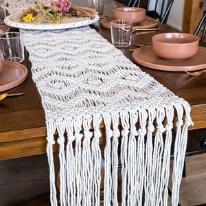 Camino de Mesa de Macramé Bohemio de Primera Calidad, Cuerda de Algodón Natural Tejida, Decoración para Mesa de Comedor, Bodas, Hogar, Hotel, Restaurante - Product Image 6