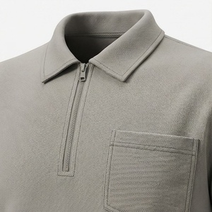 เสื้อโปโลผู้ชายไซส์ใหญ่พิเศษ ผ้าฝ้าย 100% แขนสั้น คอซิป 1/4  รับสั่งทำสีได้ ระบายอากาศได้ดี - Product Image 4