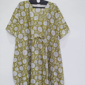 Robe Kaftan en Coton Fait Main, Cache-maillot de Plage, Kimono, Robe Bohème d'Été, Caftan Ample, Tenue de Vacances et de Détente - Product Image 1