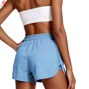 Shorts Deportivos de Alto Rendimiento para Mujer, Cintura Media, Elástica, Transpirables, de Secado Rápido, con Bolsillo Oculto para Teléfono, Tela con Memoria - Product Image 1
