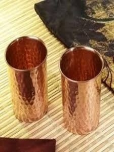 Hand Polished Copper Glass Tumbler Supplier Ayurvedic Drinking Water Cup Bulk Export Metal <b>Drinkware</b> - Product Image 3