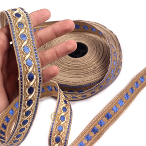 Tresse de dentelle dorée en gros, garniture décorative, bordure en tissu, tresse de dentelle dorée pour uniforme - Product Image 5