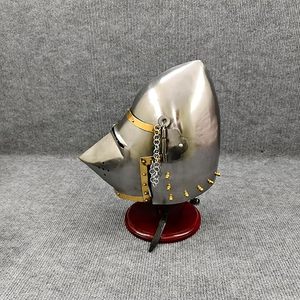 Casco medieval con diseño de cara de cerdo, armadura de caballero europeo, casco cerrado, Bascinet, para recreación histórica, LARP, armadura, cosplay, batalla, guerrero - Product Image 5
