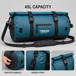 Terzo <b>Sports</b> Nylon Duffel <b>Bag</b> 30-40L Water Resistant Adjustable Strap Unisex <b>Outdoor</b> Casual Fitness <b>Bag</b> - Product Image 4