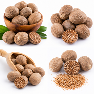 AQUA VRIKSHA Nuez Moscada Entera Premium |   Semillas de nuez moscada 100% naturales |   Pureza mínima del 99% |   Proveedor de Especias a Granel de Calidad de Exportación - Product Image 1