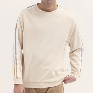 Sudadera de Forro Polar para Hombre, Cuello Redondo, Manga Larga, Diseño de Doble Raya en las Mangas, Estilo Casual, Puños y Dobladillo Acanalados, Corte Regular - Product Image 2