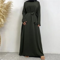 Mütevazı Günlük Nefes Alabilen Çevre Dostu Düz Dokuma Şifon Abaya Ramazan Müslüman Kadınlar İçin Tesettür Elbise %100 Pamuk Bol Kesim