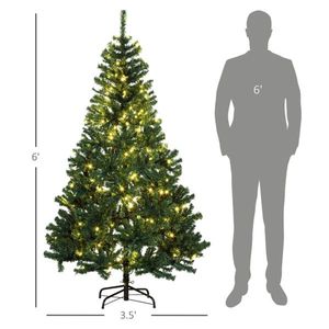 Albero di Natale Artificiale in PVC di Alta Qualità, 2,1 m, Effetto Neve, a Batteria, Realistico, Personalizzabile, Pieghevole per Uso Esterno - Product Image 3