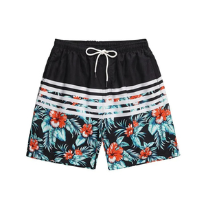 Shorts de bain pour hommes en toile 100 % polyester, design de haute qualité, taille élastique, shorts de plage pour hommes en stock - Product Image 6