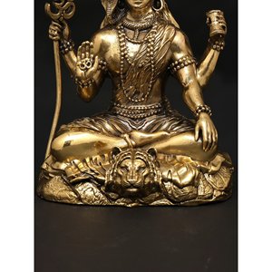 Petite statue superfine en laiton de 5 pouces de la sculpture Shiva du seigneur armé de quatre - Product Image 1
