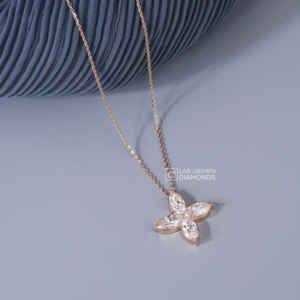 Colgante de Diamante Cultivado en Laboratorio con Corte Marquesa de Lujo, Color Oro Rosa, Calidad EF, Joyería de Diamante Sintético para Mujer, Regalo - Product Image 4