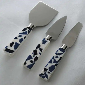Juego de Cuchillos para Queso y Mantequilla de Diseño Superior 2026, Mango de Resina Pulida y Acero Inoxidable Plateado - Product Image 6