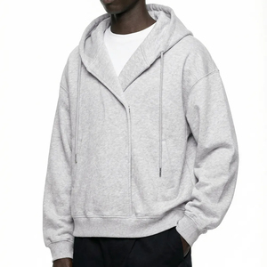 เสื้อฮู้ดครอปผู้ชายขายส่ง แจ็คเก็ตสองชั้นแบบเรียบ ซิปเฉียง ปักลาย รับทำโลโก้ตามสั่ง - Product Image 2