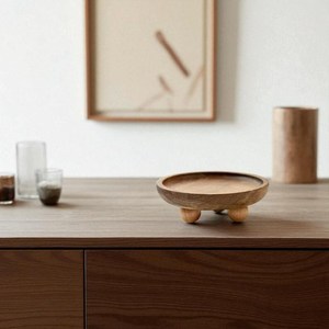 Round Wooden Vanity <b>Tray</b> With Three Legs Minimalist Decorative Organizer <b>Tray</b> for <b>Perfume</b> Jewelry Cosmetics Bedroom Dresser - Product Image 2