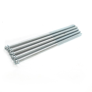 PDC Double Ended Metric/Inch Wood <b>Screws</b> M6-M12 Slotted Head Partial Thread Class 4.8 6.8 Zinc Plated Carbon Steel DIN - Product Image 5