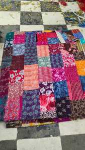 Telas de Retazos Transpirables Tejidas Recicladas, 100% Algodón, Restos Textiles, Materiales de Decoración Boho para el Hogar, Acolchado Kantha Sostenible - Product Image 4