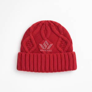 Gorro de Punto Negro Sparkwell Industry, Unisex, para Adultos, Estilo Casual, Color Sólido, 100% Acrílico, Hecho a Mano, 56-58CM - Product Image 6