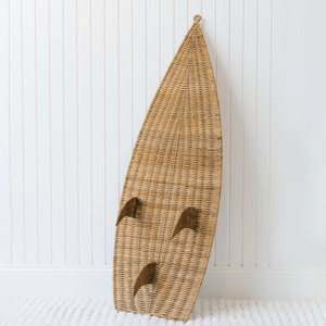 Tabla de surf decorativa de ratán, inspirada en la costa, tejida a mano, juguete interactivo para niños - Product Image 1