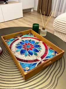 Assiette rectangulaire en bois au design contemporain, jetable, écologique, faite à la main, avec revêtement émaillé, idéale comme cadeau d'affaires - Product Image 6