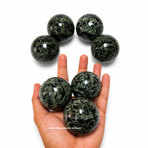 Esfera de Cristal de Turmalina Verde Feng Shui Curativa Hecha a Mano con Ágata Muntaha de Alta Calidad, Artículo Coleccionable para el Hogar - Product Image 6