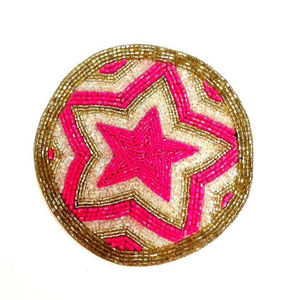 Bohemian Style Artisan Crystal Beaded <b>Table</b> <b>Coasters</b> Protective Wedding Decorative Craft - Product Image 5