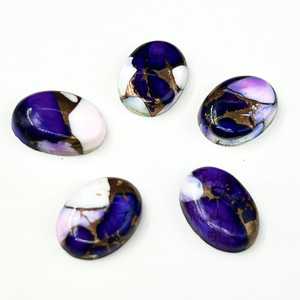 Cabochon ovale en turquoise cuivrée Purple Buffalo, pierre précieuse non montée pour la création de bijoux - Product Image 3