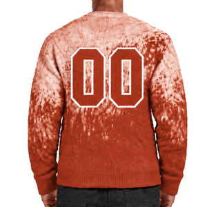 Copper Brown and White Gradient <b>Men</b> <b>Sweater</b> <b>Crew</b> <b>Neck</b> Long Sleeve Knitted Pullover Customized Casual Streetwear Winter Fashion - Product Image 2