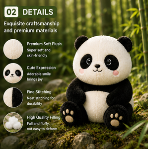 Peluche de Panda, Adorable Muñeco de Peluche de Panda, Juguete de Animal Suave y Acogedor, Almohada Kawaii, Regalo para Niños, Decoración de Guardería, Oso de Peluche - Product Image 3