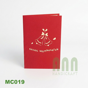 Tarjetas de Navidad 3D personalizadas hechas a mano, campanas de Feliz Navidad, recuerdo de Año Nuevo, impresión Offset, tarjetas de felicitación, Vietnam mate - Product Image 3