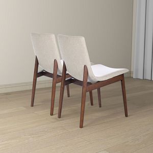 Ensemble de 2 chaises de salle à manger en tissu beige Ravel - Product Image 6