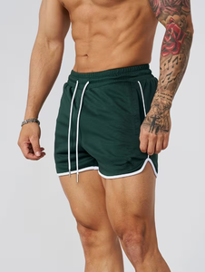 <b>Men</b> <b>White</b> Solid Color Board <b>Shorts</b> Mid Waist Drawstring Quick Dry Casual Swim Trunks with Pockets - Product Image 3