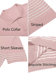 Polo de Golf a Rayas Premium para Hombre, Manga Corta, Corte Regular, Cuello Clásico, Ropa Casual, Colores y Tallas Personalizadas, Marca Privada - Product Image 6