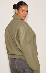 แจ็คเก็ตบอมเบอร์สำหรับผู้หญิงคุณภาพสูงสำหรับฤดูหนาว สไตล์สตรีทแวร์แบบถักสั่งทำพิเศษ กันน้ำ - Product Image 5