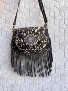 Nuevo Bolso de Mano Metálico con Flecos de Piel y Pelo, Bolso Bandolera de Piel con Flecos, Bolsos de Piel con Pelo para Fiesta, Bolso de Mano para Mujer - Product Image 3