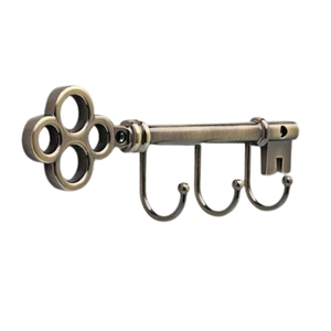 Vintage Wrought Iron <b>Wall</b> Mounted Coat <b>Rack</b> Decorative Leaf Design Metal <b>Key</b> Towel Hanger Rail with 4 Hooks <b>for</b> Home Hotel Entry - Product Image 2